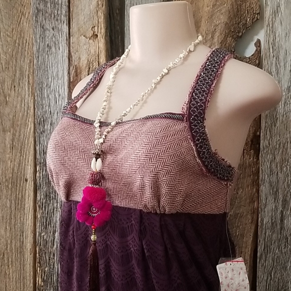 NEW! NWT! FREE PEOPLE BEADED LACE DRESS/LONG TOP! - Picture 2 of 8